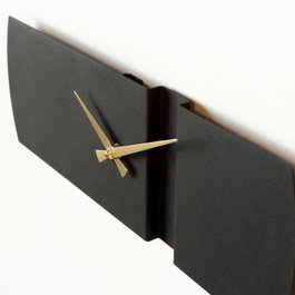 Wallity Origami Metal Wall Clock - APS097 Negro y Dorado